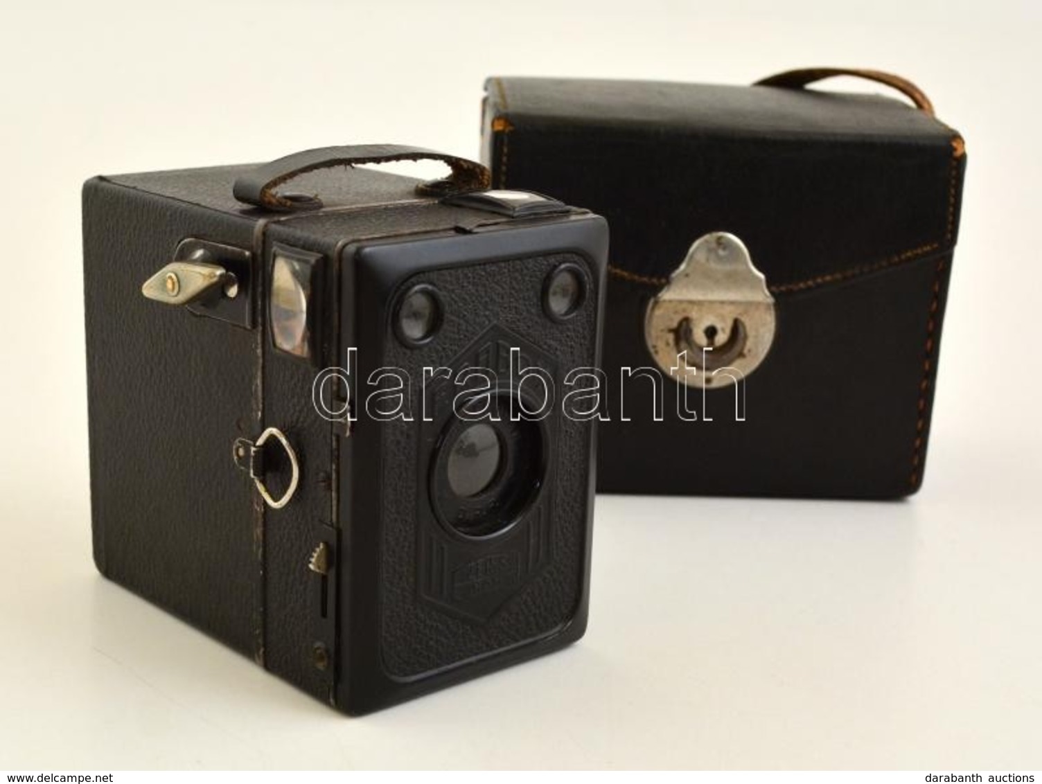 Cca 1930  Zeiss Ikon Era Box 6x9-es Fényképezőgép, Goerz Frontar Objektívvel, Eredeti Bőr Tokjában, Működőképes, Jó álla - Cámaras Fotográficas