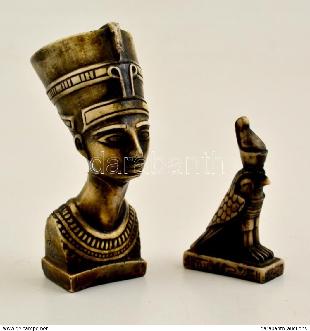 Egyiptomi Dísztárgyak, 2 Db, A Nofertiti Fej Sérült - Sonstige & Ohne Zuordnung