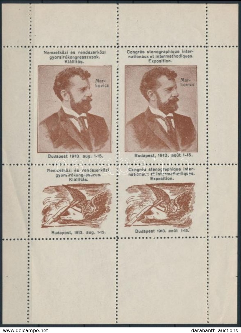 ** 1913 Nemzetközi és Rendszerközi Gyorsíró Kongresszus. Kiállítás. Budapest. Levélzáró Kisív - Ohne Zuordnung