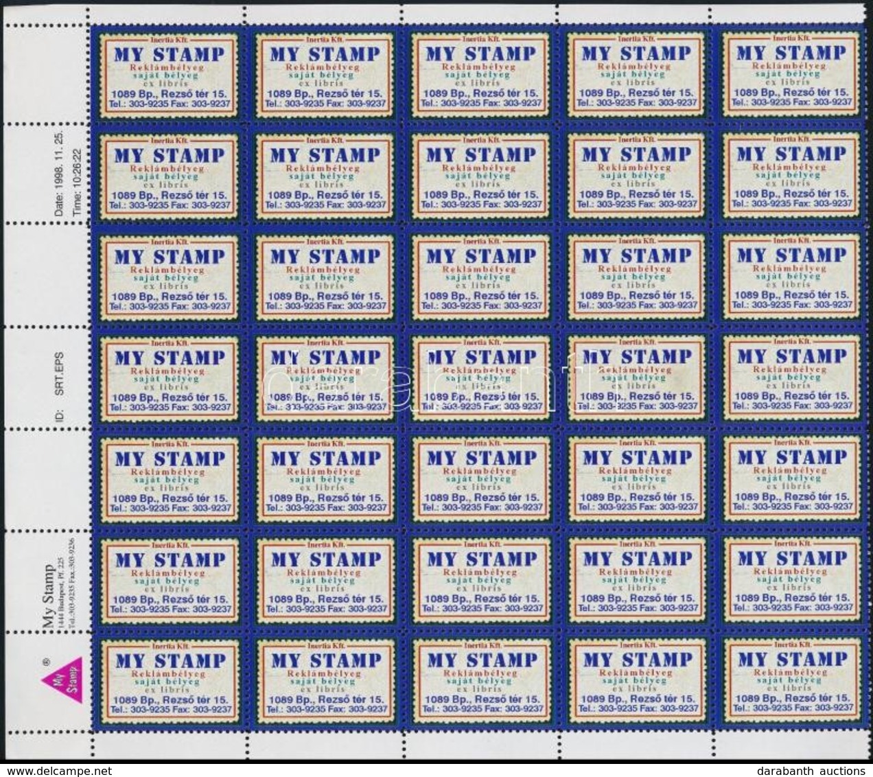 1997 Medea Data + My Stamp Levélzáró ív, 72 Db Levélzáró - Ohne Zuordnung
