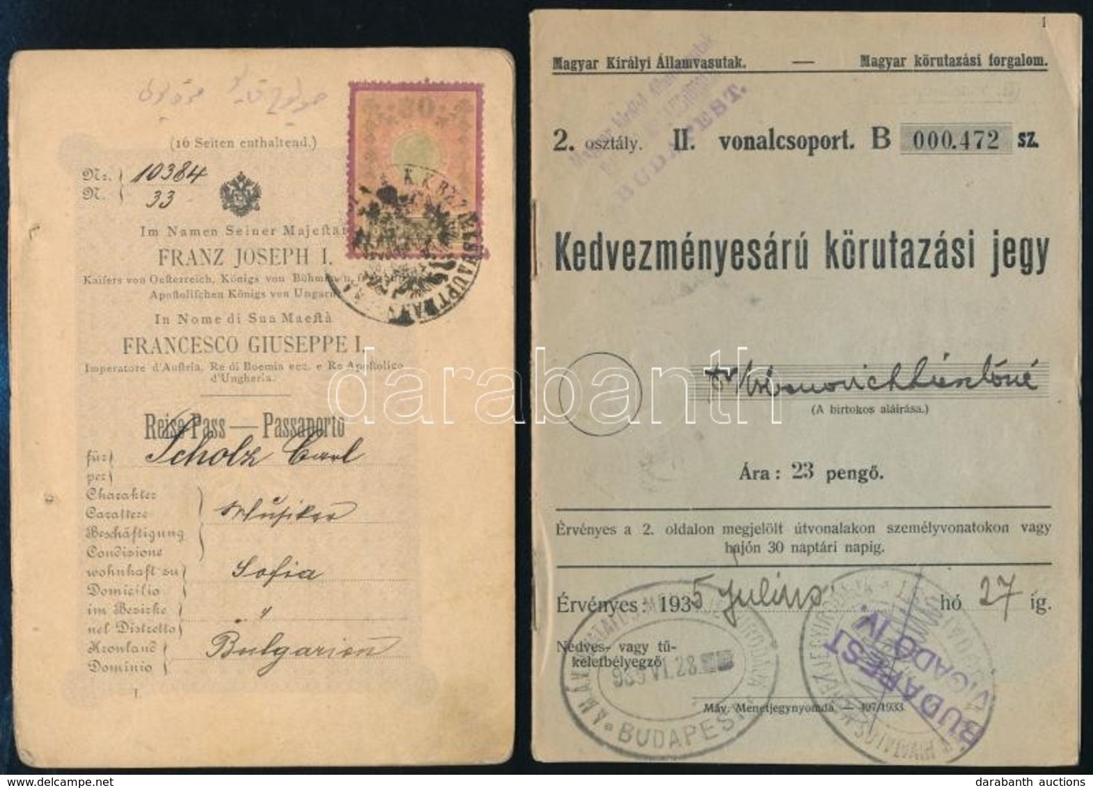 Cca 1900-1935 3 Db Utazási Igazolvány és Hiányos útlevél - Ohne Zuordnung