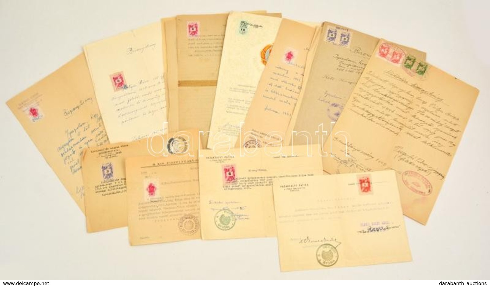 Cca 1940-1960 Különféle Okmánybélyeges Bizonyítványok, Igazolások, Stb., összesen Kb. 10 Db - Sin Clasificación