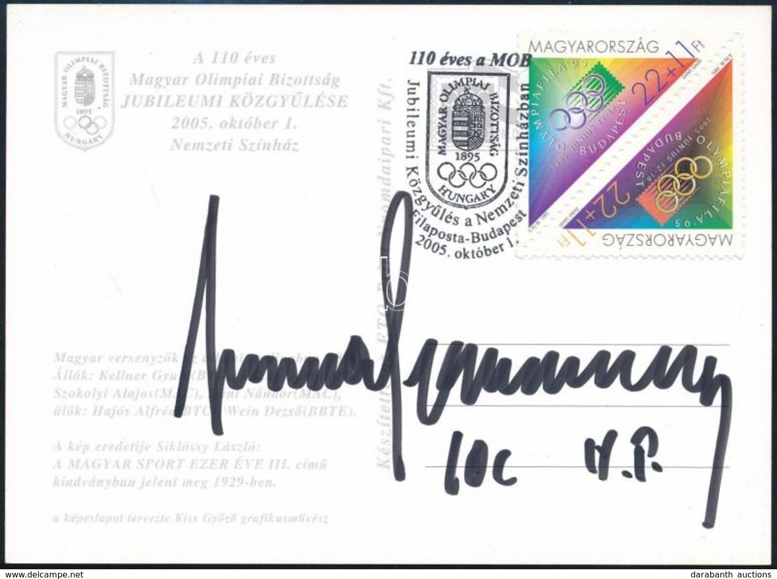 Juan Antonio Samaranch NOB Elnök Aláírása Olimpiai Képeslapon / 
Signature Of Juan Antonio Samaranch President Of The Ol - Sonstige & Ohne Zuordnung