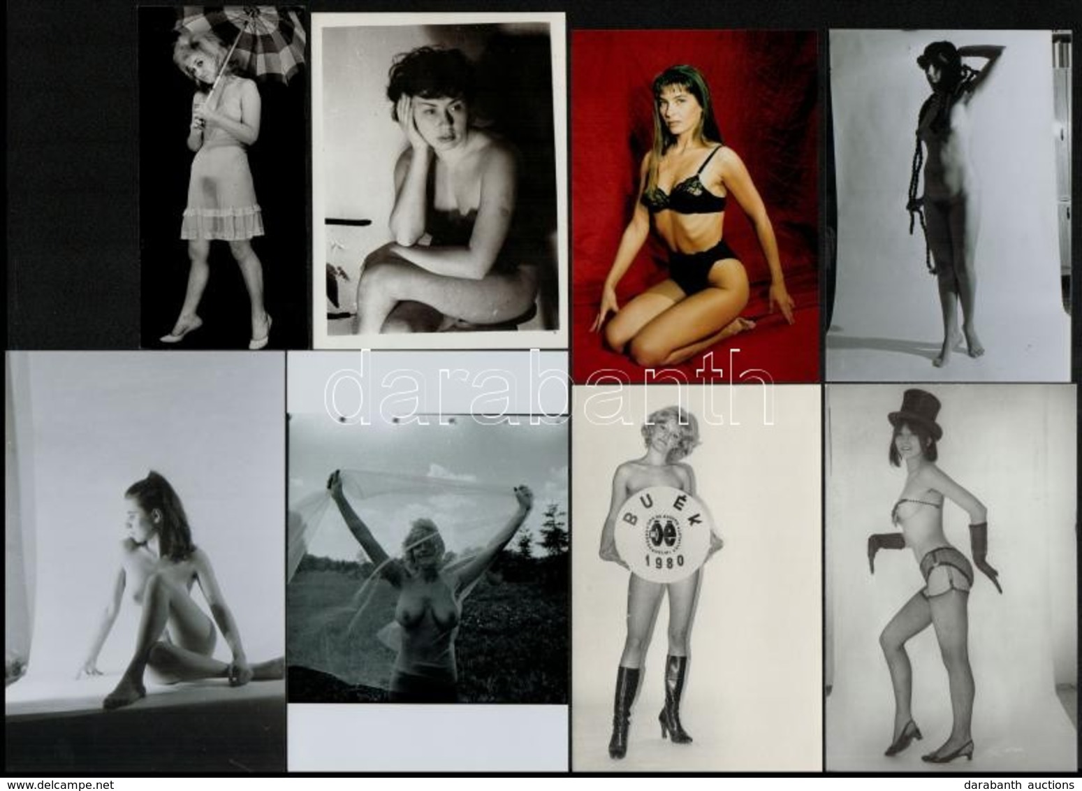 Van Is, Nincs Is - Cca 1972 és 1989 Között Készült, Szolidan Erotikus Felvételek, 12 Db Vintage Fotó és/vagy Mai Nagyítá - Altri & Non Classificati