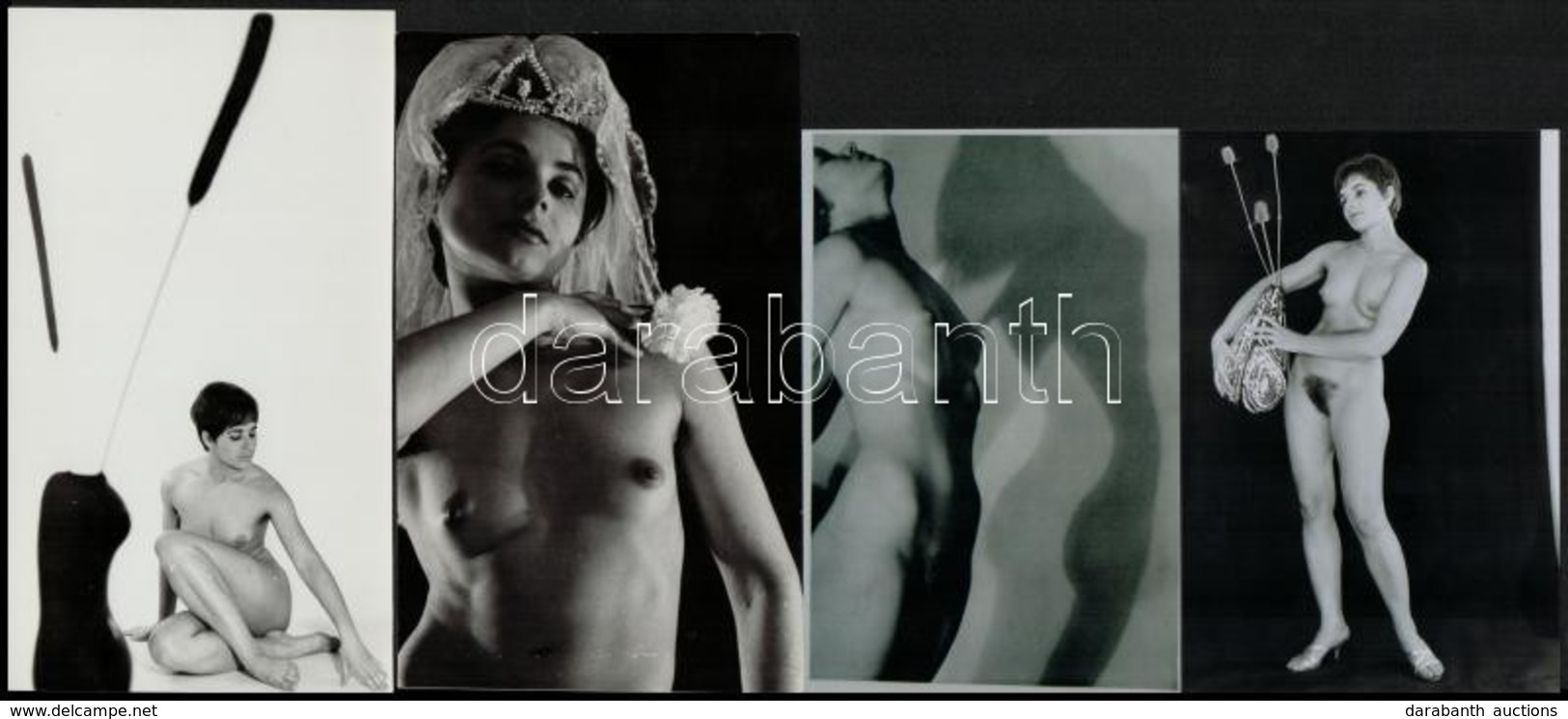 Cca 1972 és 1989 Között Készült, Szolidan Erotikus Felvételek, 10 Db Vintage Fotó és/vagy Mai Nagyítás + 7 Db Vintage Ne - Altri & Non Classificati