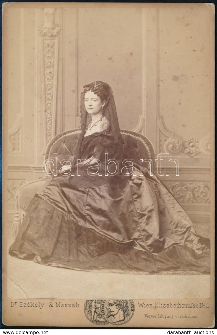 Cca 1860-1870 Rabatinszky Mária (1842-?) Operaénekesnő (koloratúrszoprán) Fotója, Keményhátú Fotó, Bécs Dr. Székely és M - Sonstige & Ohne Zuordnung