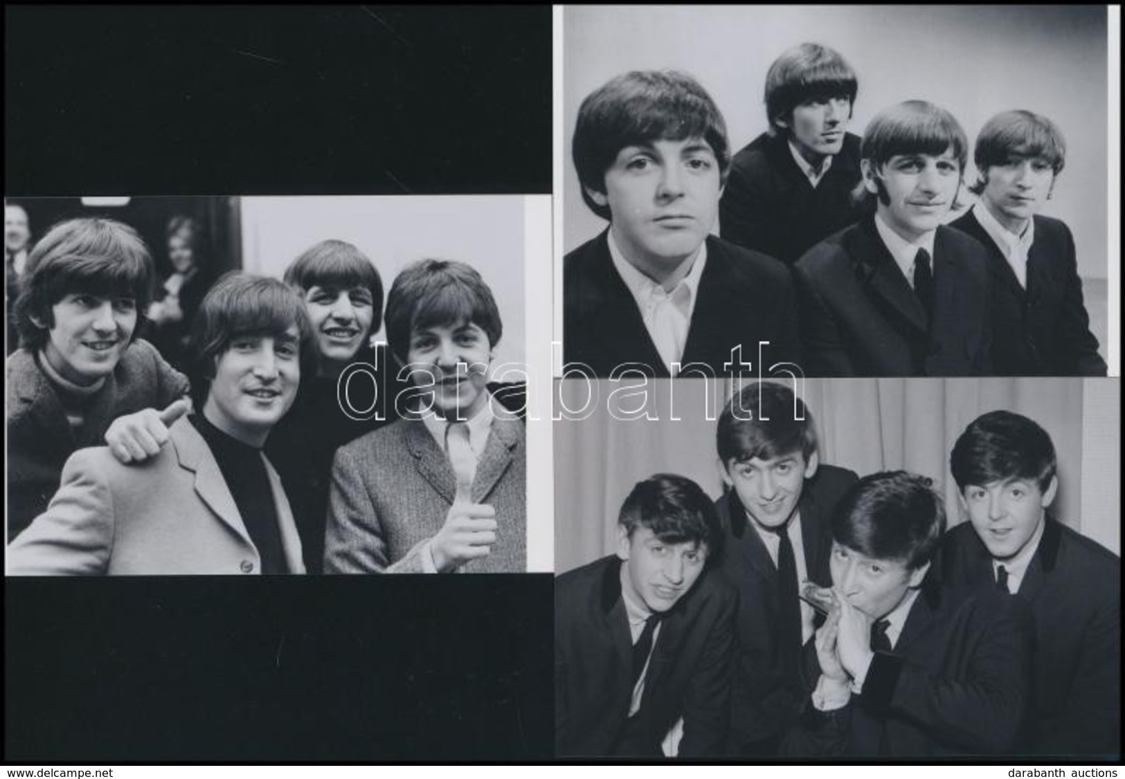 Cca 1965 Beatles Együttes, 3 Db Mai Nagyítás Fekete György (1904-1990) Budapesti Fényképész Hagyatékából, 10x15 Cm - Sonstige & Ohne Zuordnung