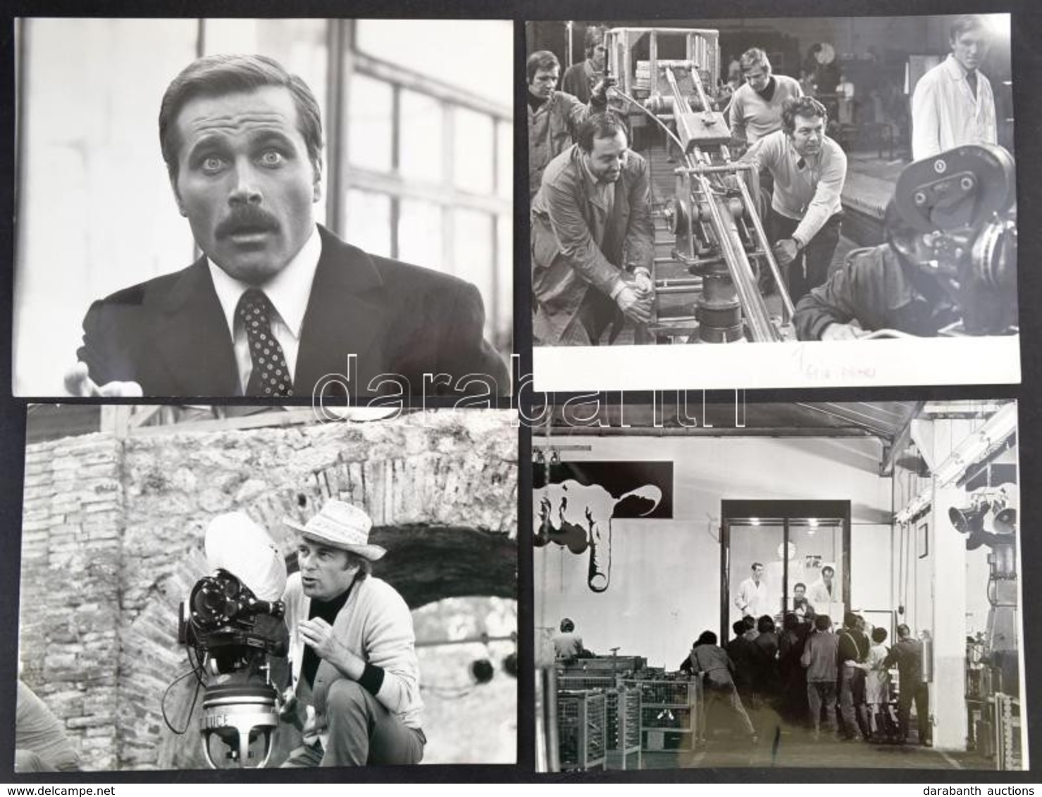 Cca 1970 4 Db Filmfotó: Franco Nero, Elio Petri, Stb., 18×24 Cm - Sonstige & Ohne Zuordnung