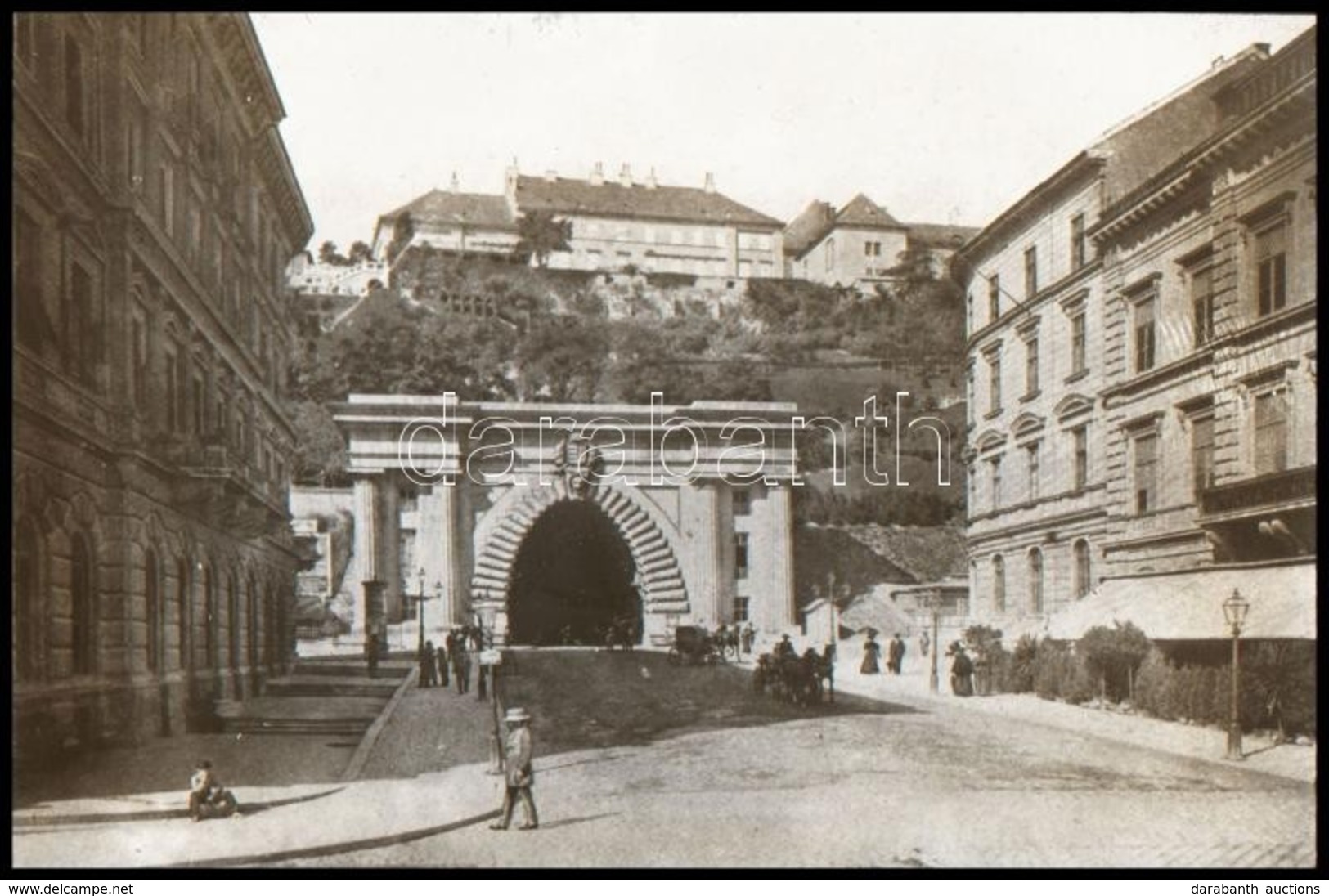 Cca 1900 Budapest Az Alagút üveg Dia Pozitív 8x8 Cm - Sonstige & Ohne Zuordnung