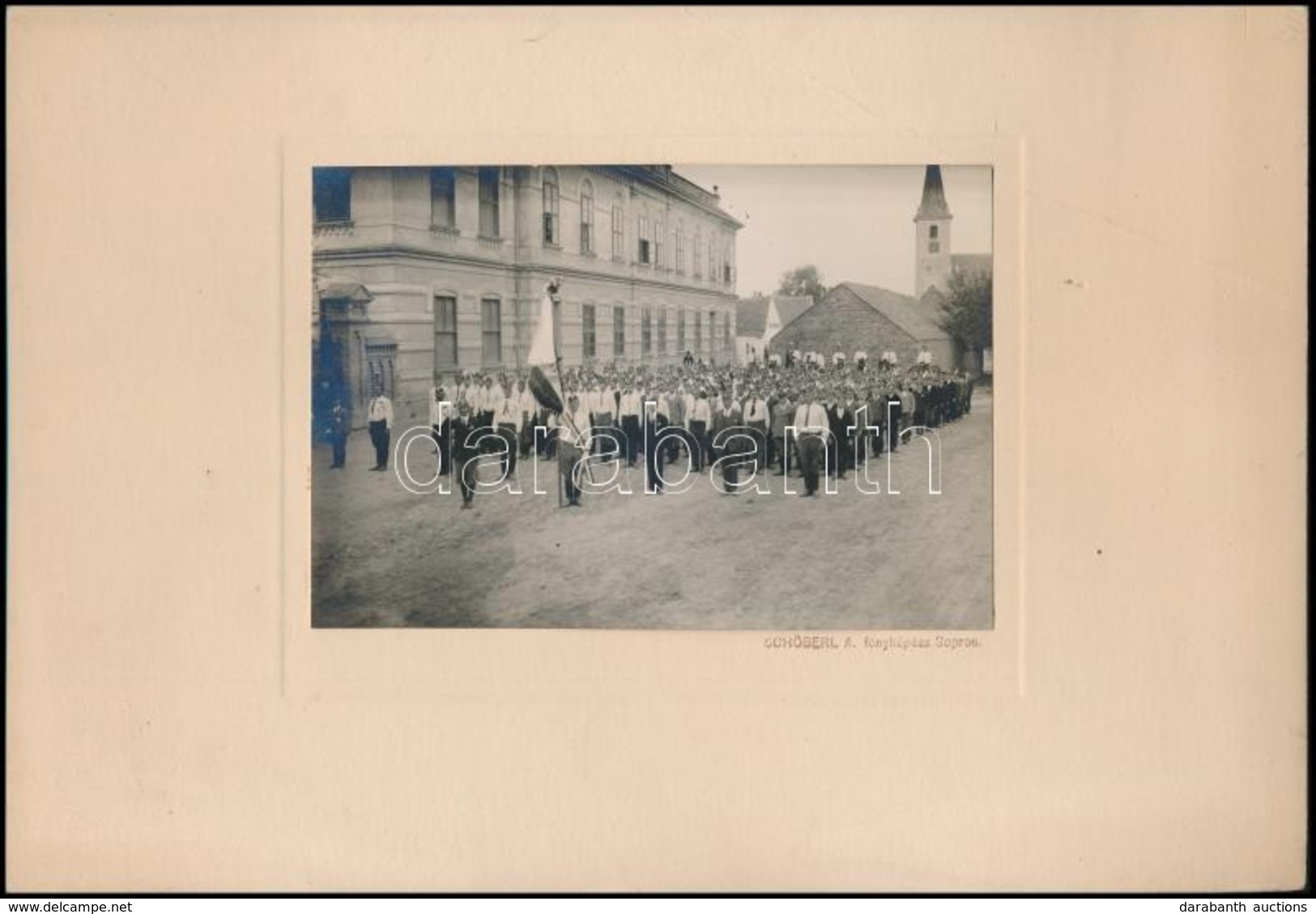 1927 Sopron, Levente ünnepély, 3 Db Kartonra Kasírozott Fotó Schöberl Műterméből, 11×15,5 Cm - Sonstige & Ohne Zuordnung