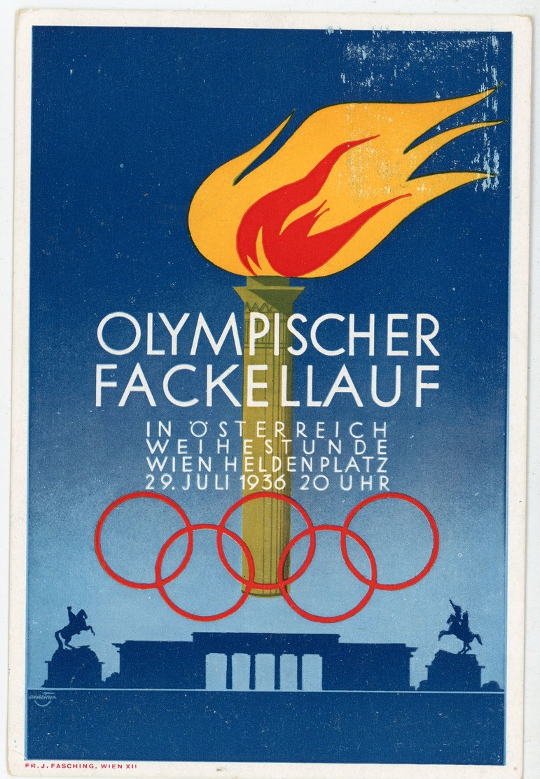 Fackellauf 1936 - Ak Mit Sonderstempel "Wien Fackellauf" - Olympische Spiele