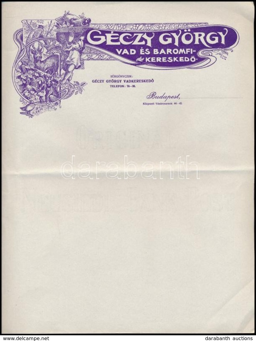 Cca 1910 Géczy György Vas és Baromfi Kereskedő Három Fejléces Számla/levélpapír 3 Db Kitöltetlen - Publicidad