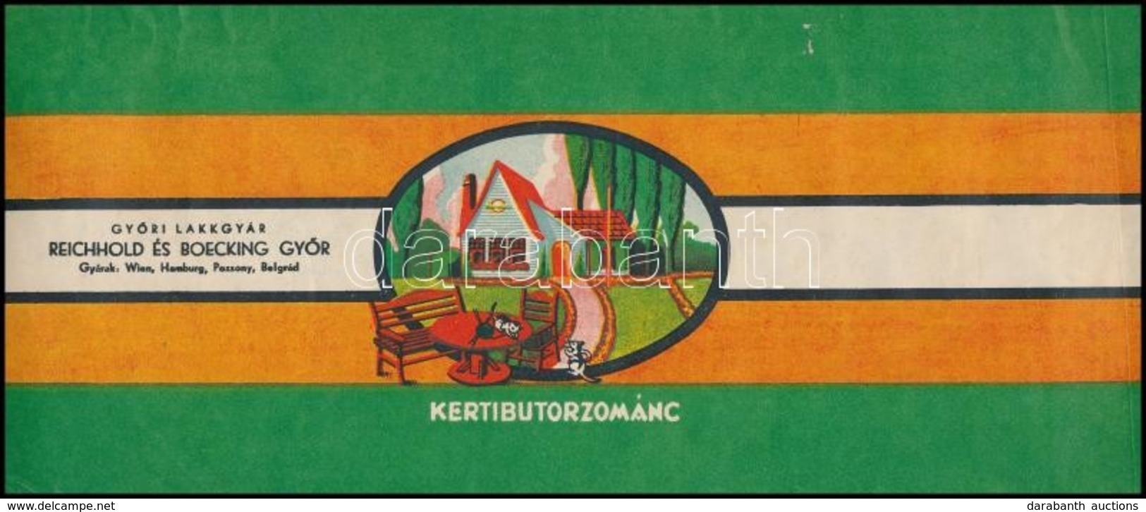Kerti Bútor Zománc - Győri Lakkgyár Reichhold és Boecking Győr Címke - Publicidad