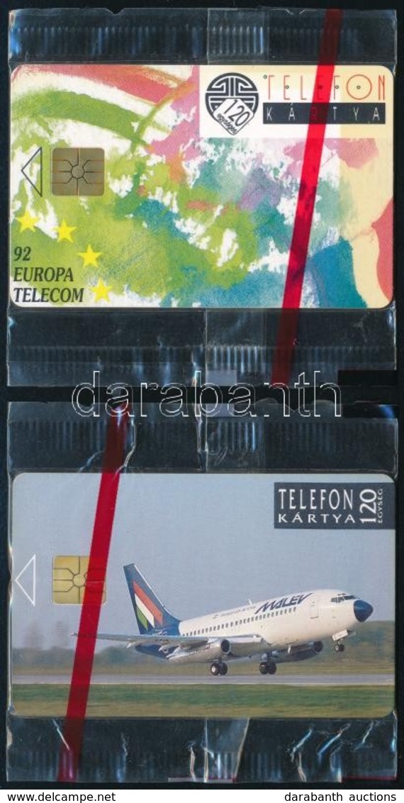 1992 2 Db Telefonkártya (Monétel, Malév), Bontatlan Csomagolásban - Non Classificati