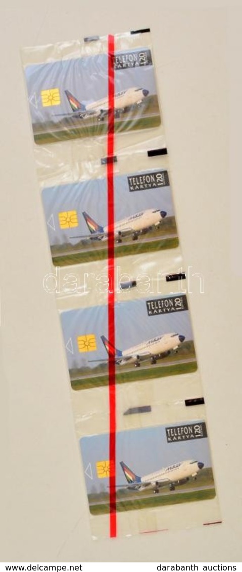 1992 4 Db 'Malév' Telefonkártya, összefüggő, Bontatlan Csomagolásban - Ohne Zuordnung