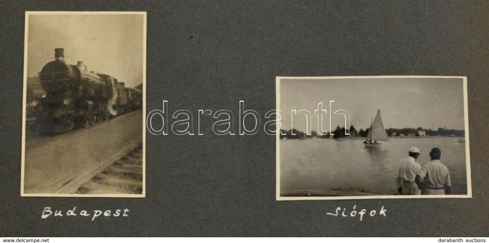 1931 A Balaton Körbebicklizése. 41 Feliratozott Képet Tartalmazó Album - Altri & Non Classificati