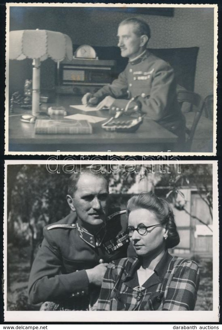 1938-1943 Katonatiszteket ábrázoló Fotók, 4 Db, 17×13 Cm - Non Classificati