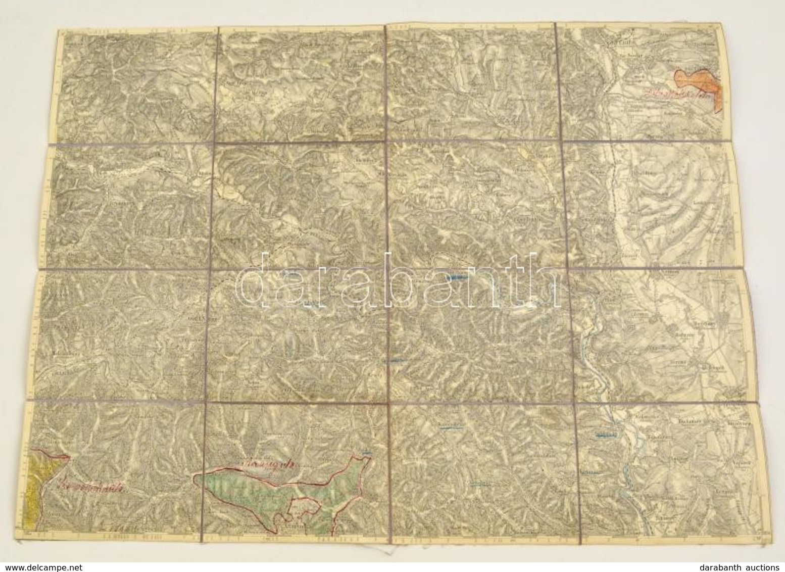1879 Eperjes és Gölnicbánya Környékének Katonai Térképe, Vászontérkép, 39×51 Cm - Otros & Sin Clasificación