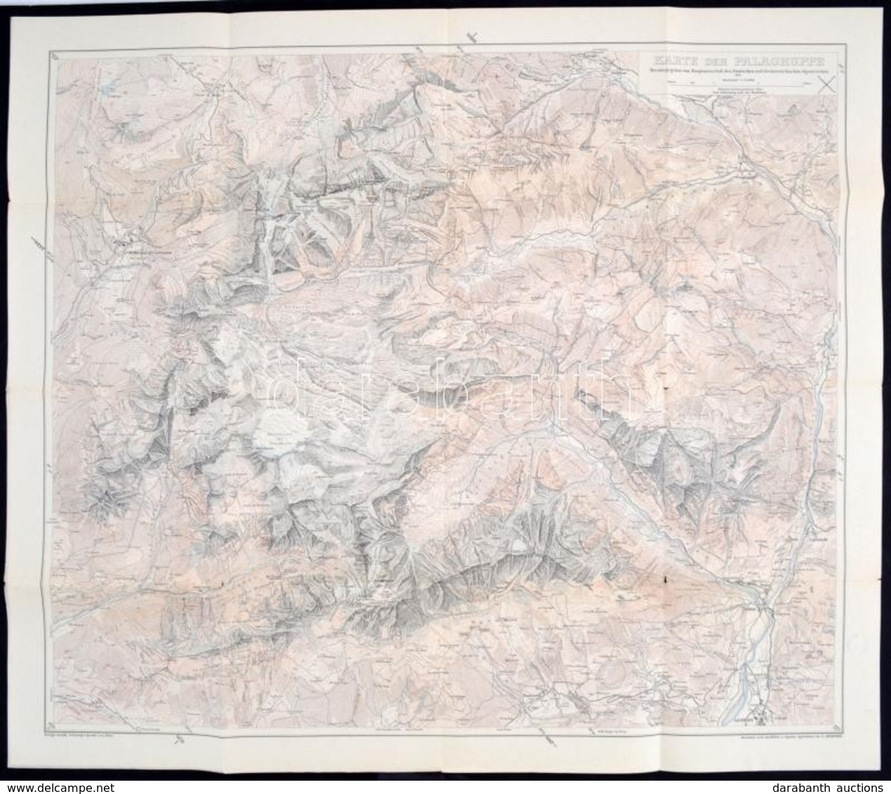 1930 Ausztria A Palagroupe Térképe / 1930 Austria Large Hiking Map Of The Palagroup 70x90 Cm - Otros & Sin Clasificación