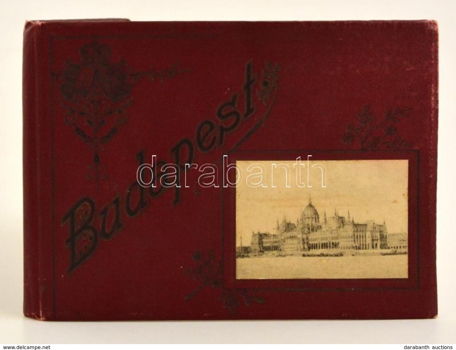 Cca 1900 Budapest, Leporelló Album Számos Látképpel, Divald Károly, Budapest, Kissé Kopott, Díszes Vászonkötésben - Ohne Zuordnung