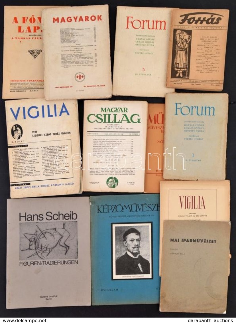 Vegyes Nyomtatvány Tétel, 12 Db: 1928 Képzőművészet II. évf. 11. Szám, 1930 A Műgyűjtő. 11. Szám, 1939 A Főnök Lapja. II - Ohne Zuordnung