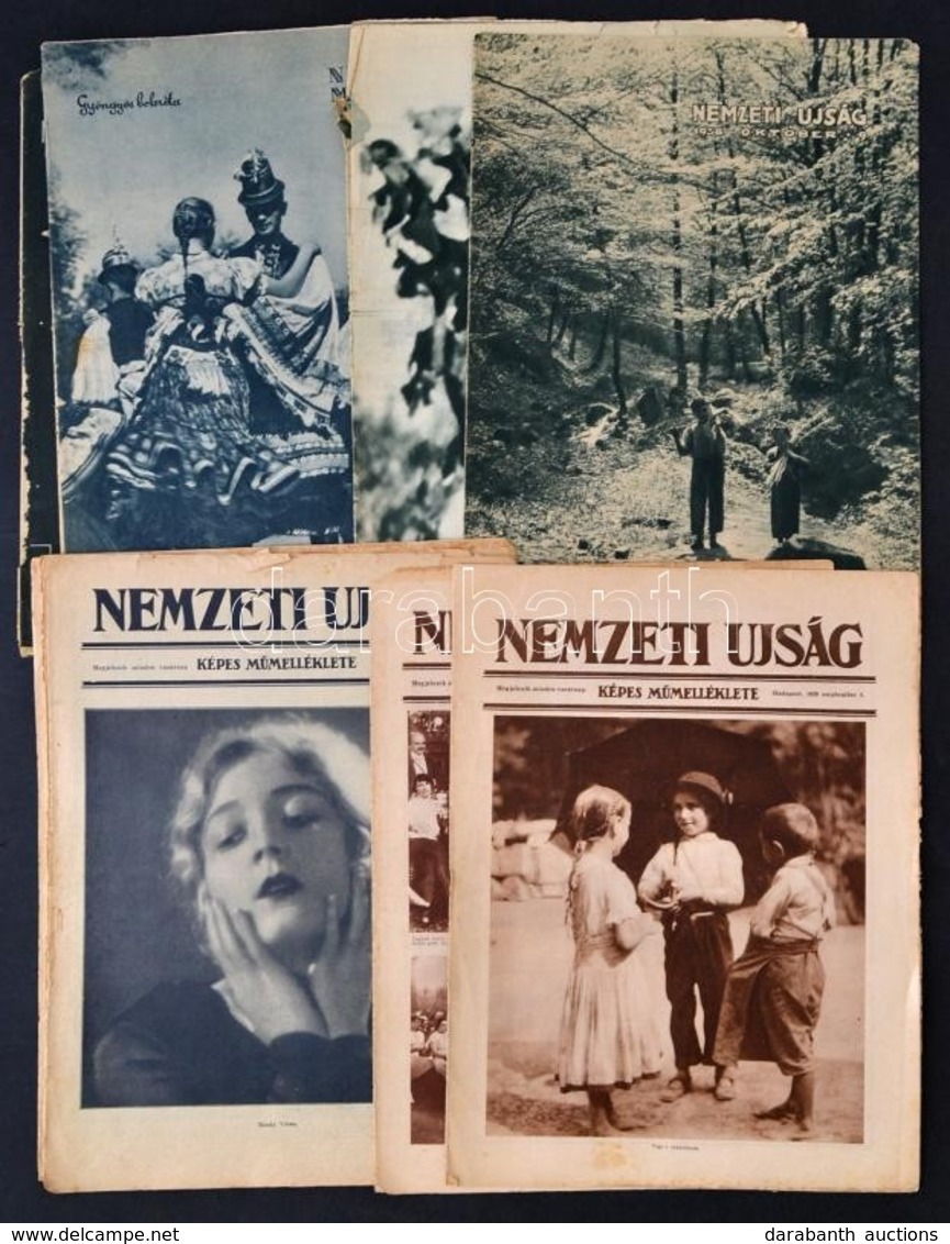 1928-1938 Vegyes újság Tétel,10 Db, Nemzeti Újság Képes Műmelléklete 5 Db, Nemzeti Újság 1 Db, Nemzeti Magazin 4 Db, Vál - Ohne Zuordnung