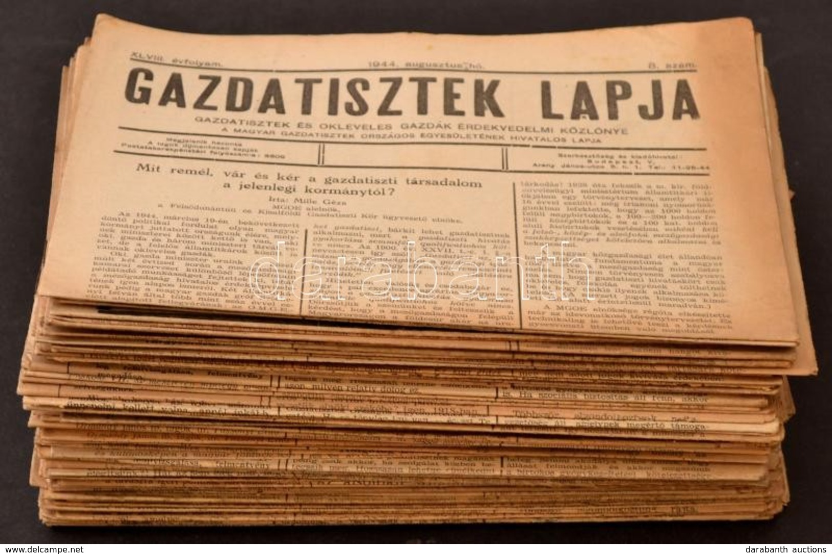 Cca 1930-1940 A Gazdatisztek Lapja Kb. 70 Lapszáma, érdekes írásokkal - Sin Clasificación