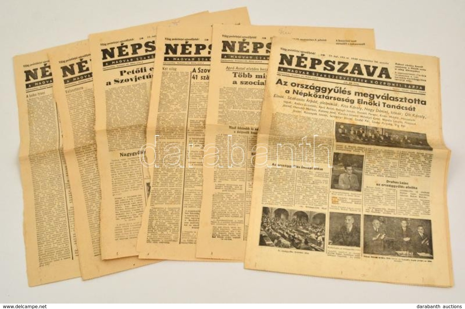 1949 A Népszava 6 Lapszáma, 1 Teljes - Non Classés