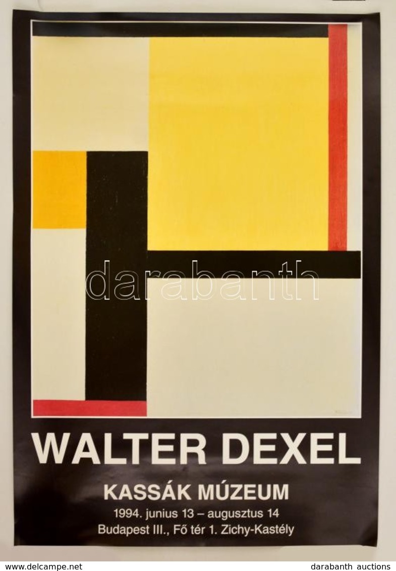 1994 Walter Dexel, Kiállítási Plakát, Bp. Kassák Múzeum, 73x50 Cm. - Altri & Non Classificati