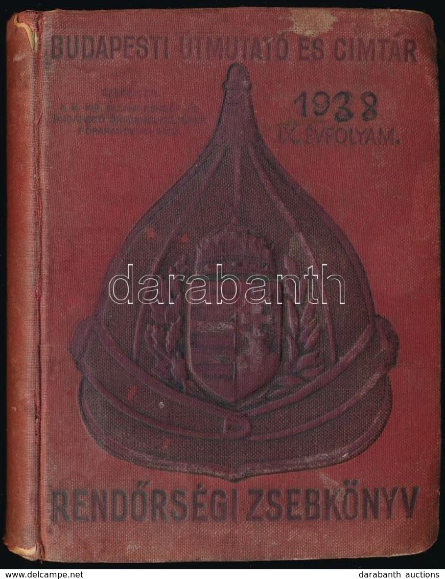 1929 Rendőrségi Zsebkönyv. Budapesti útmutató és Címtár 1929. IX. évf. [Bp.,1929,Pallas.] Korabeli Reklámokkal. Kiadói K - Ohne Zuordnung