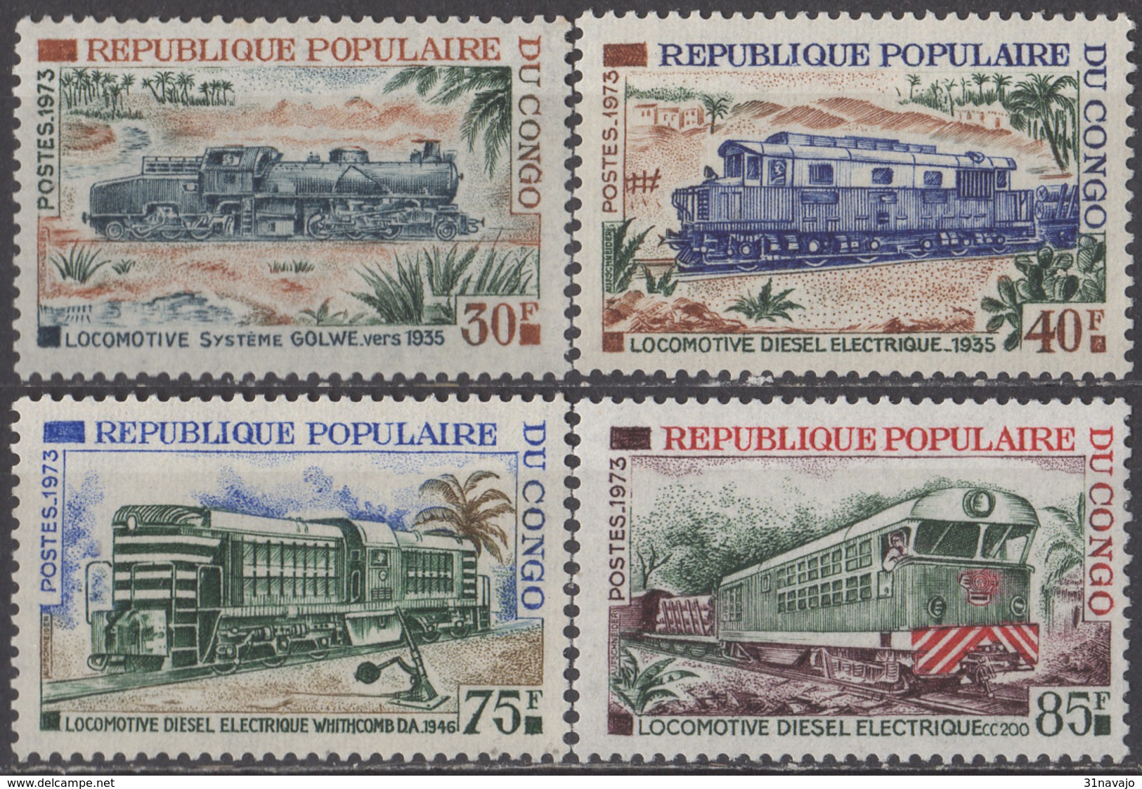 CONGO - Locomotives 1973 - Nuovi