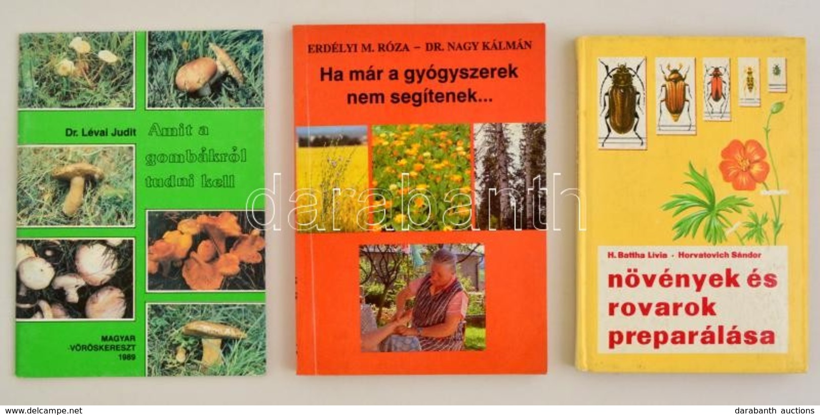 Három Könyv Gyógynövényekről, Gombákról, Növényprepírálásról: Dr. Lévai Judit: Amit A Gombákról Tudni Kell, Bp., 1989. M - Sin Clasificación