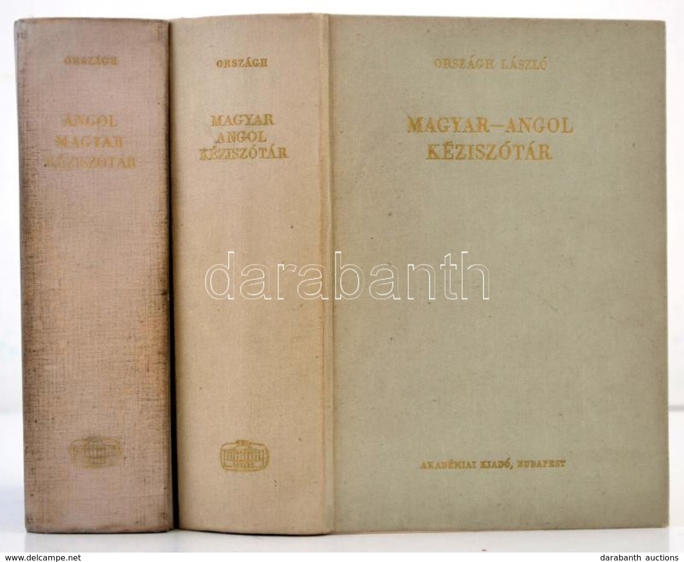 Országh László: Angol-magyar, Magyar Angol Kéziszótár. Bp.,1973, Akadémiai Kiadó. Kiadói Egészvászon-kötés, Fakó, Kissé  - Sin Clasificación