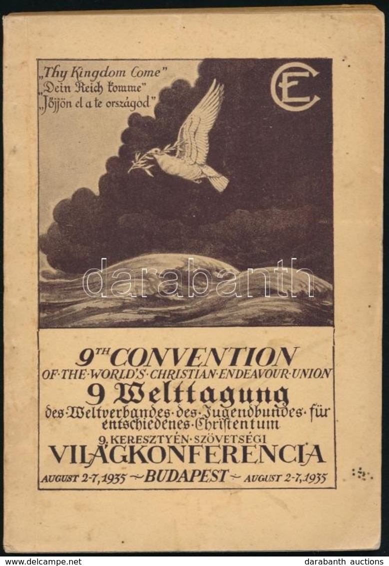 A 9-ik Keresztyén Szövetségi Világkonferencia Kézikönyve. Bp.,1935, Bethánia Nyomda. Magyar, Angol és Német Nyelven. Kia - Non Classificati