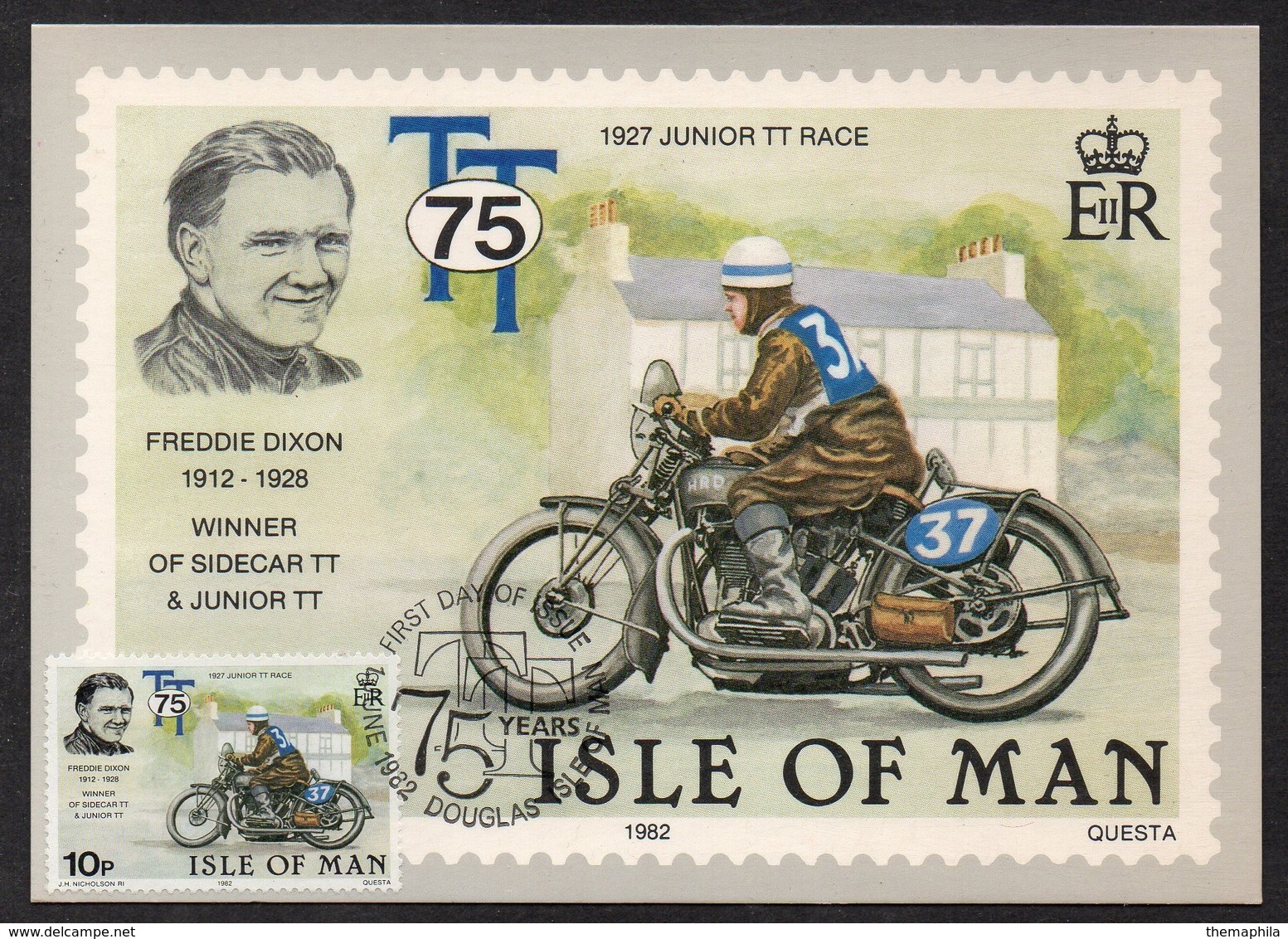 MOTO - BIKE - MOTORRAD / 1982 ILE DE MAN - CARTE MAXIMUM FDC (ref LE2499) - Moto