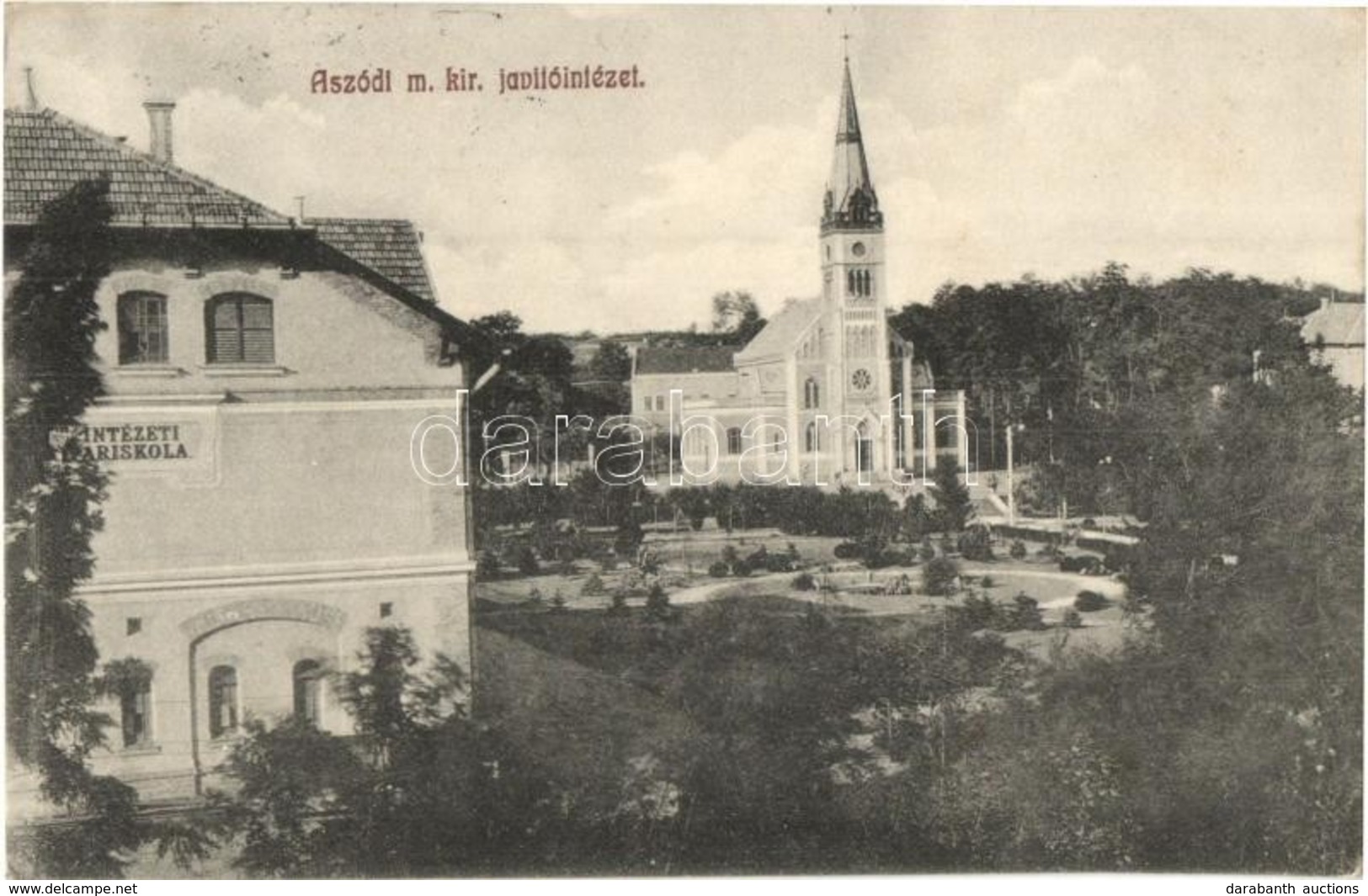 T2 1911 Aszód, M. Kir. Javítóintézeti Ipariskola, Templom - Ohne Zuordnung
