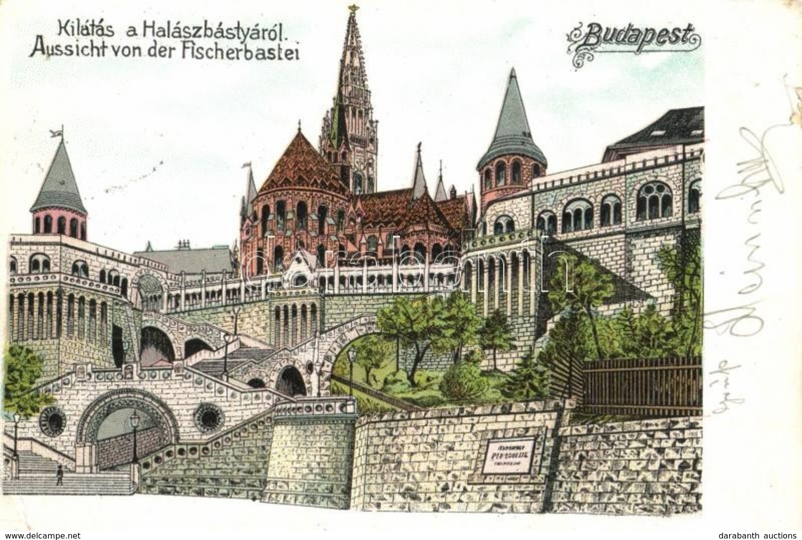 T2/T3 Budapest I. Kilátás A Halászbástyáról. Litho (apró Szakadás / Tiny Tear) - Ohne Zuordnung