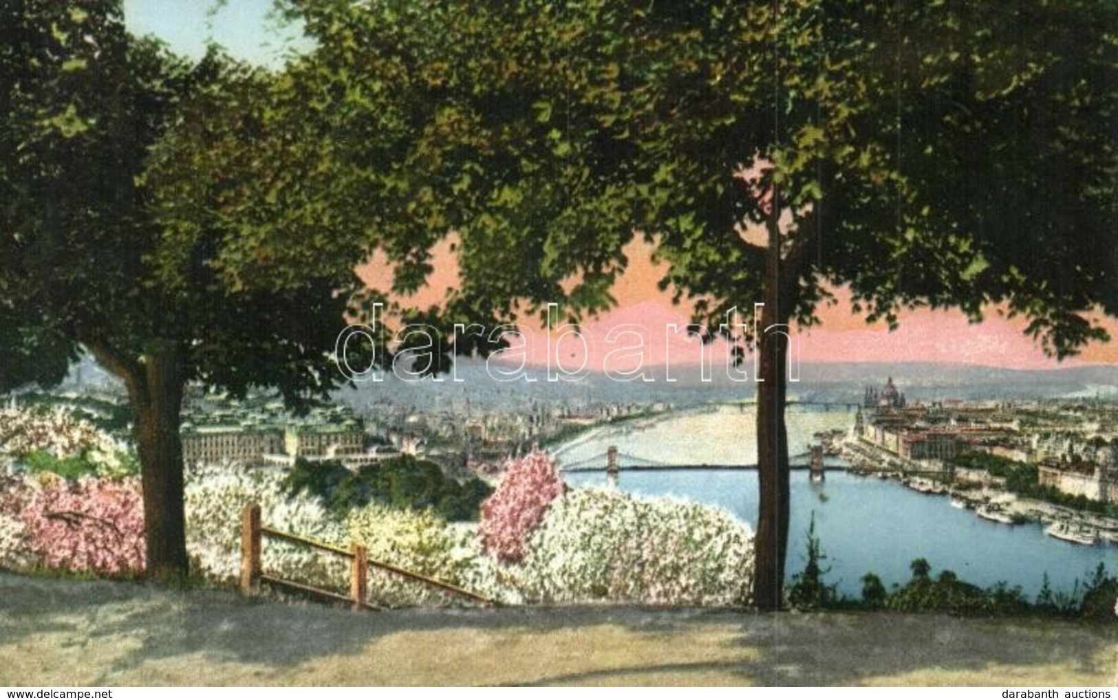** T2 Budapest I. Kilátás A Gellért-hegyről, Lánchíd - Képeslapfüzetből - Ohne Zuordnung