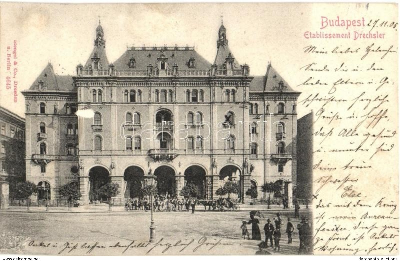 T2 1905 Budapest VI. Etablissement Drechsler (Drechsler Palota), étterem, Kávéház, Szalon - Sin Clasificación