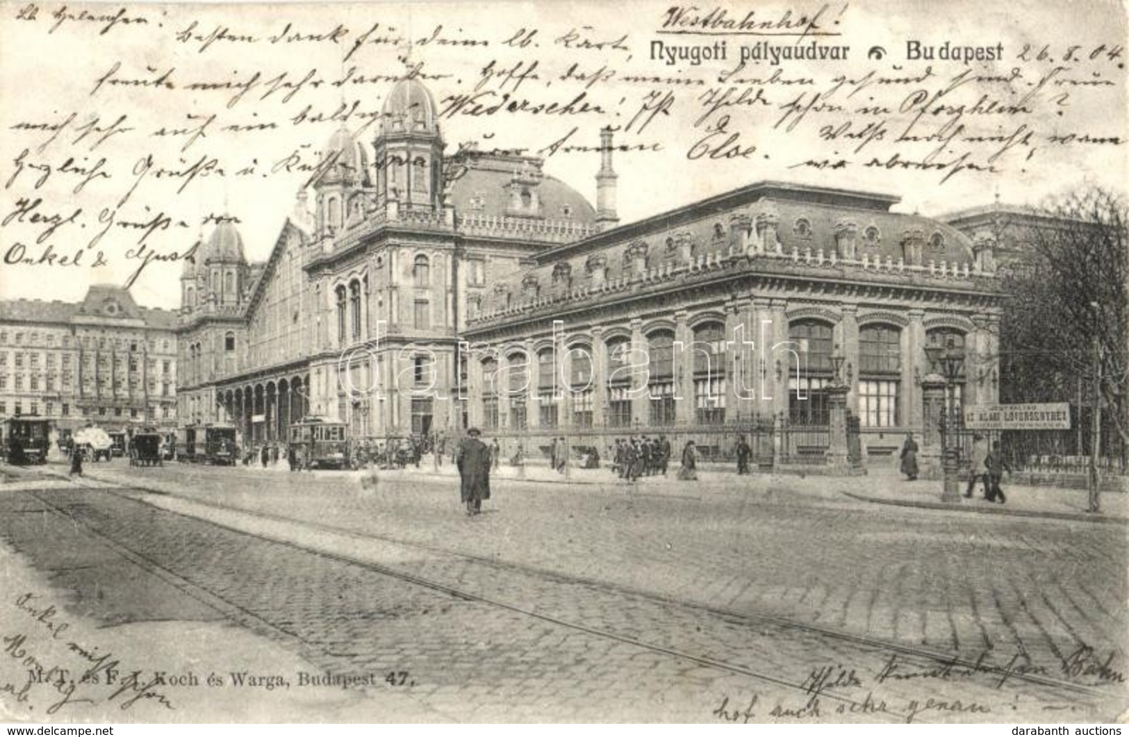 T2/T3 1904 Budapest VI. Nyugati Pályaudvar, Vasútállomás, Villamos, Jegyváltás Az Alagi Lóversenyhez. M. T. és F. I. Koc - Non Classificati