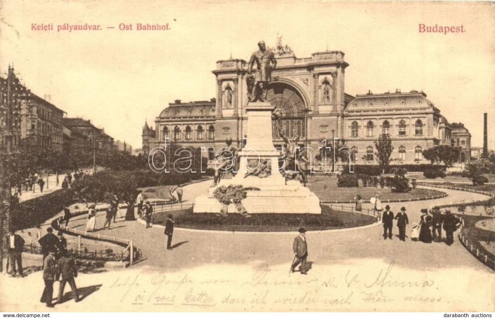 T2 Budapest VII. Keleti Pályaudvar, Vasútállomás, Baross Szobor. Divald Károly 147. 1909. - Ohne Zuordnung