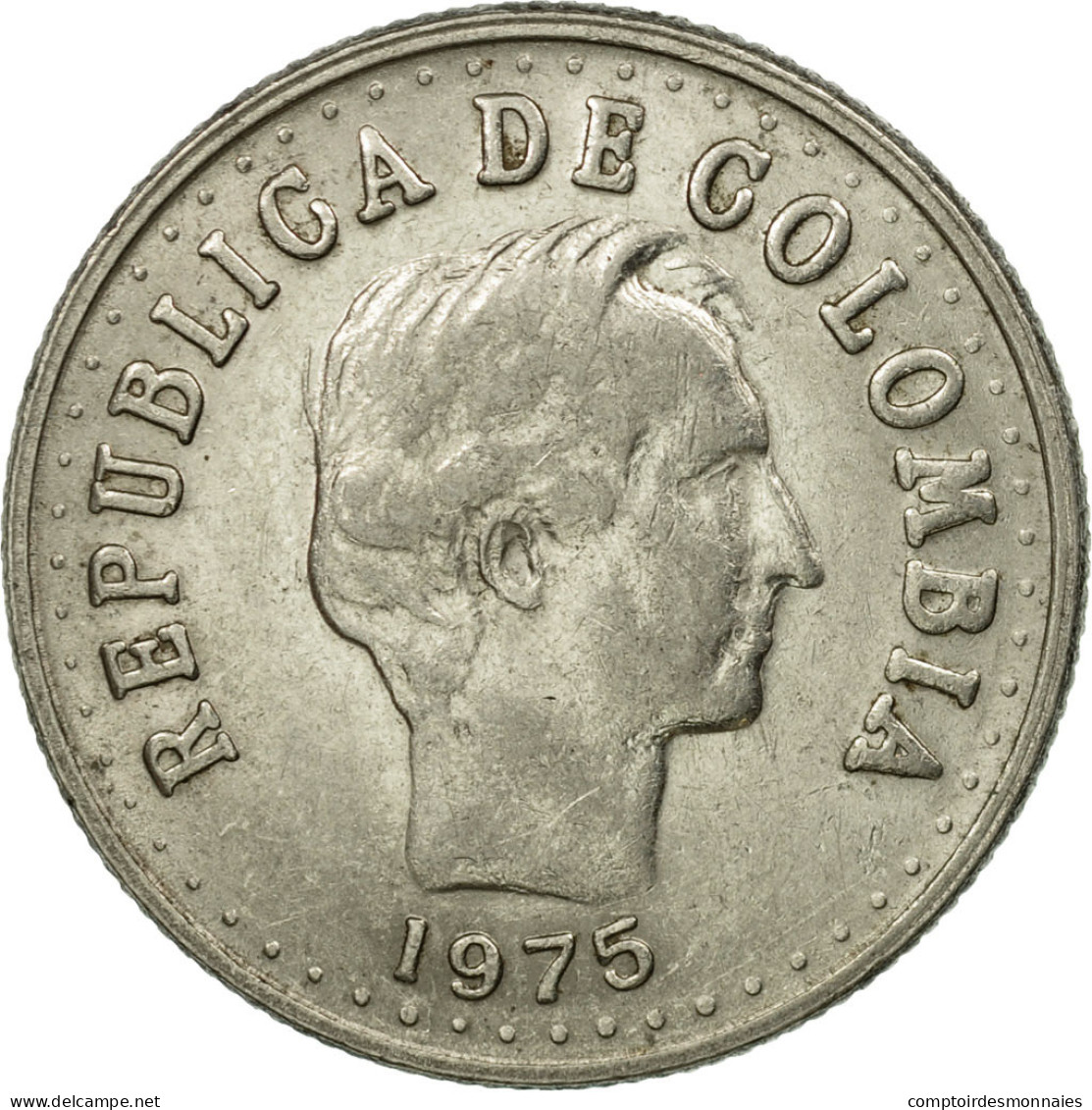 Monnaie, Colombie, 20 Centavos, 1975, TTB, Nickel Clad Steel, KM:246.1 - Colombia