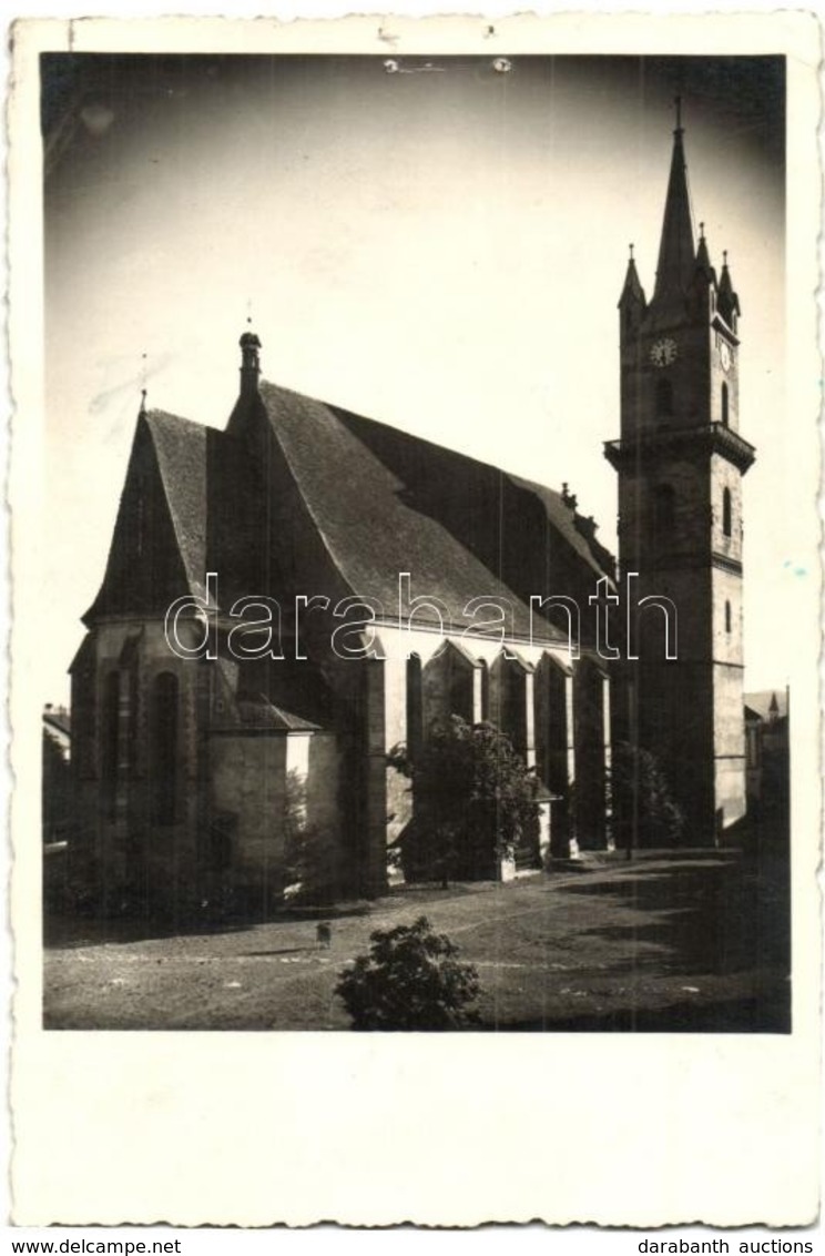 T4 1943 Beszterce, Bistritz, Bistrita; Evangélikus Templom / Lutheran Church. Photo (apró Lyukak / Tiny Holes) - Ohne Zuordnung