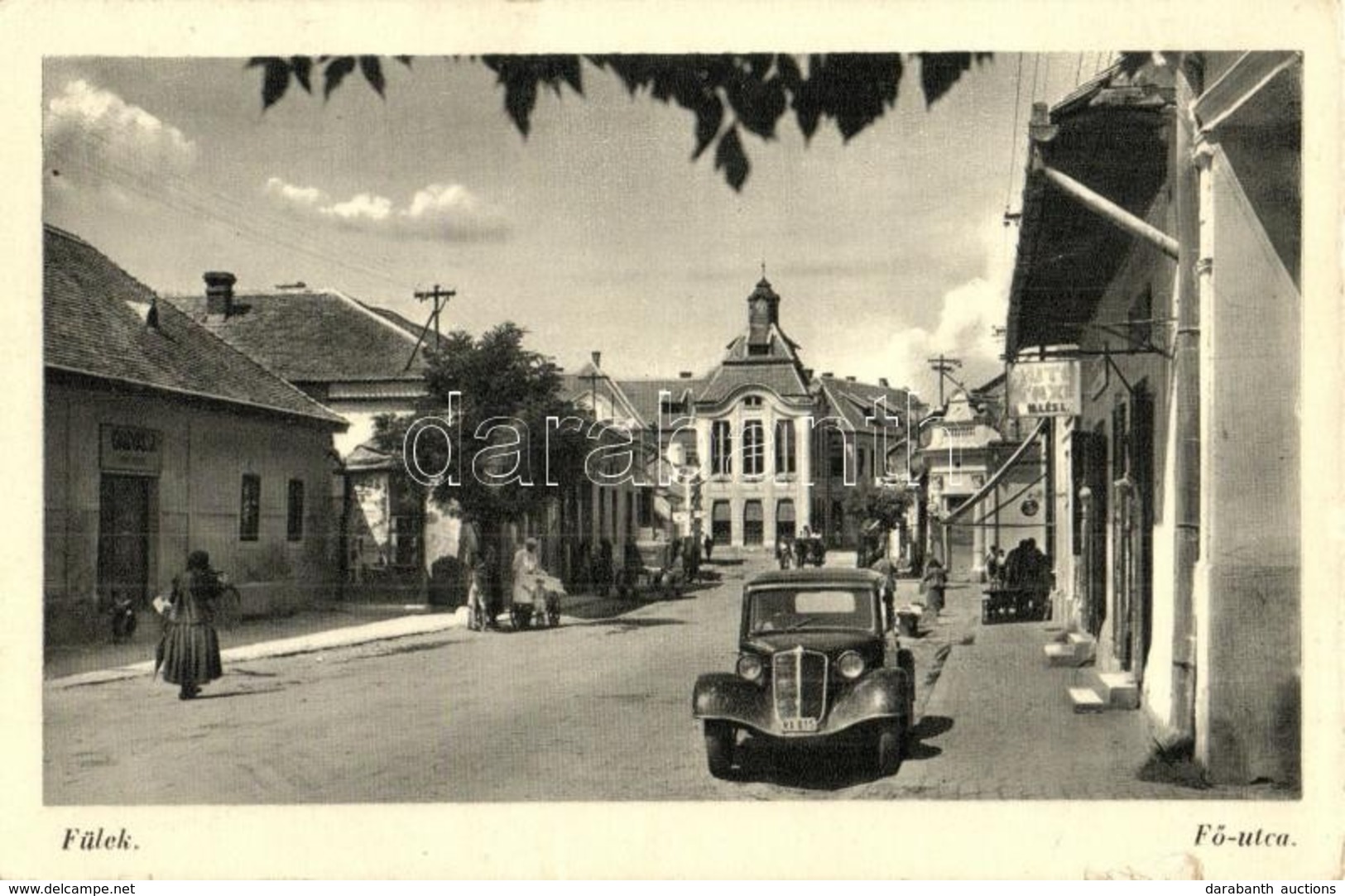 T2/T3 Fülek, Filakovo; Fő Utca, Illés L. üzlete, Automobil / Main Street, Shops, Automobile (kis Szakadás / Small Tear) - Ohne Zuordnung