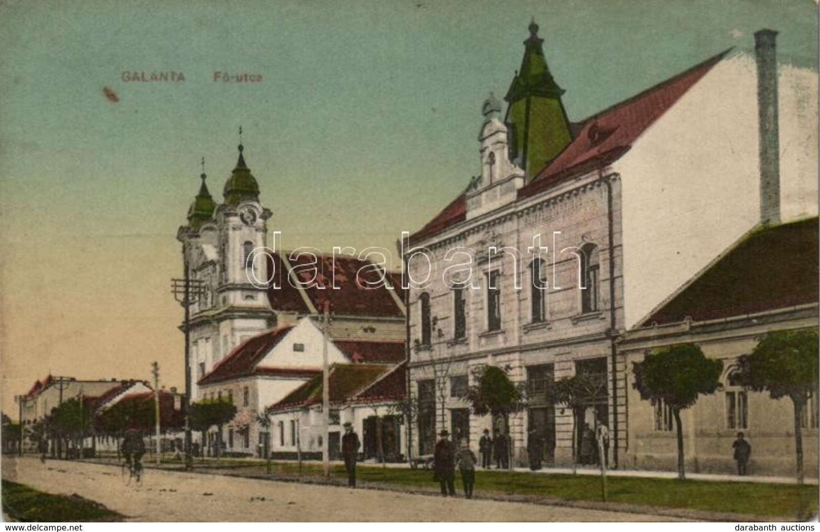 ** T4 Galánta, Fő Utca, Takarékpénztár, üzlet / Main Street, Bank, Shop (ázott / Wet Damage) - Ohne Zuordnung