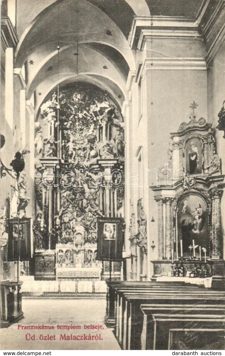 ** T3 Malacka, Malacky, Malatzka; Franziskánus Templom Belső, Oltár / Church Interior, Altar (fa) - Sin Clasificación