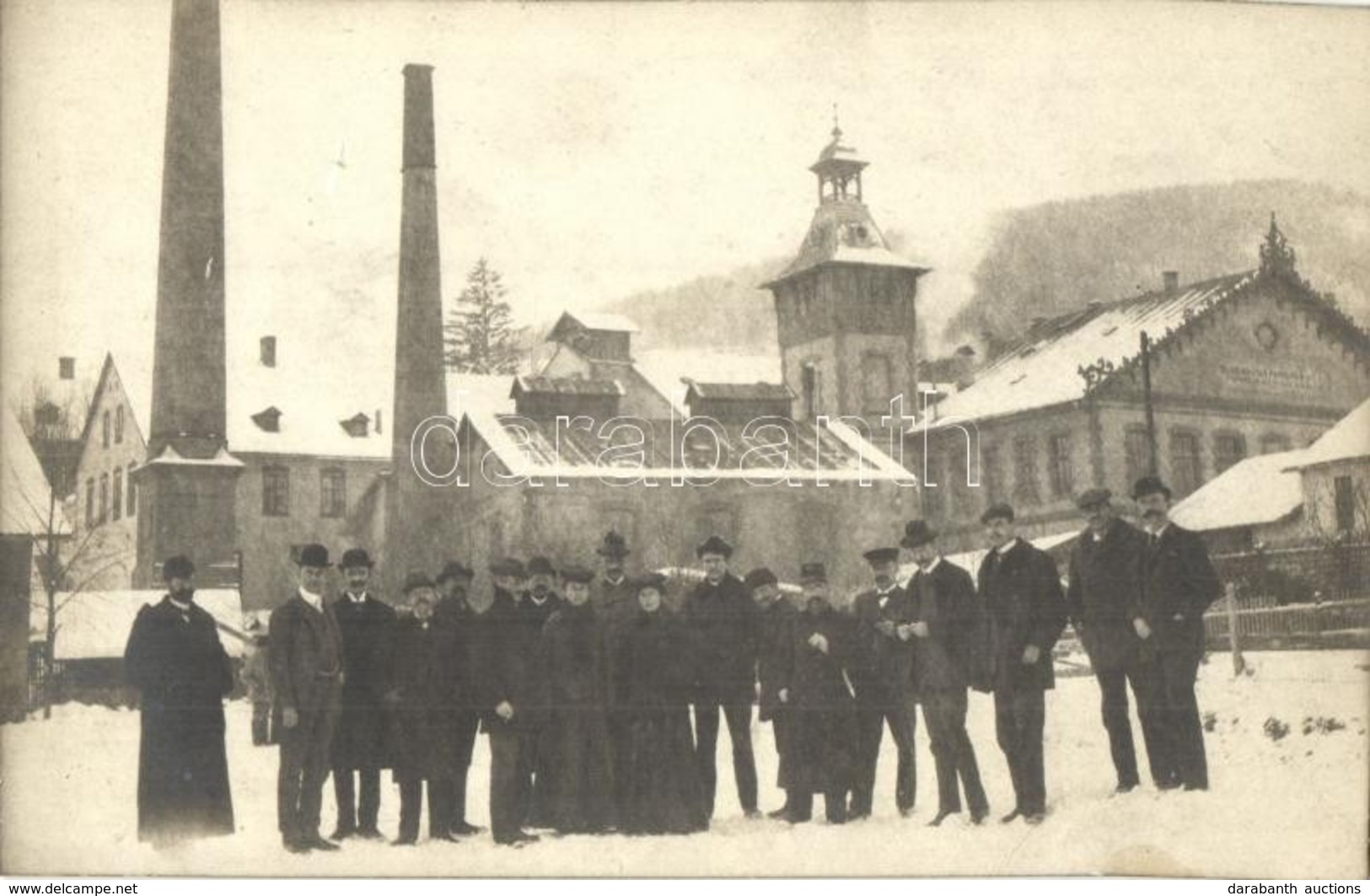 ** T2 Nagyszabos, Nagyszlabos, Slavosovce; Első Magyar Papíripar Rt. Papírgyár, Urak Télen / Paper Factory With Gentleme - Sin Clasificación