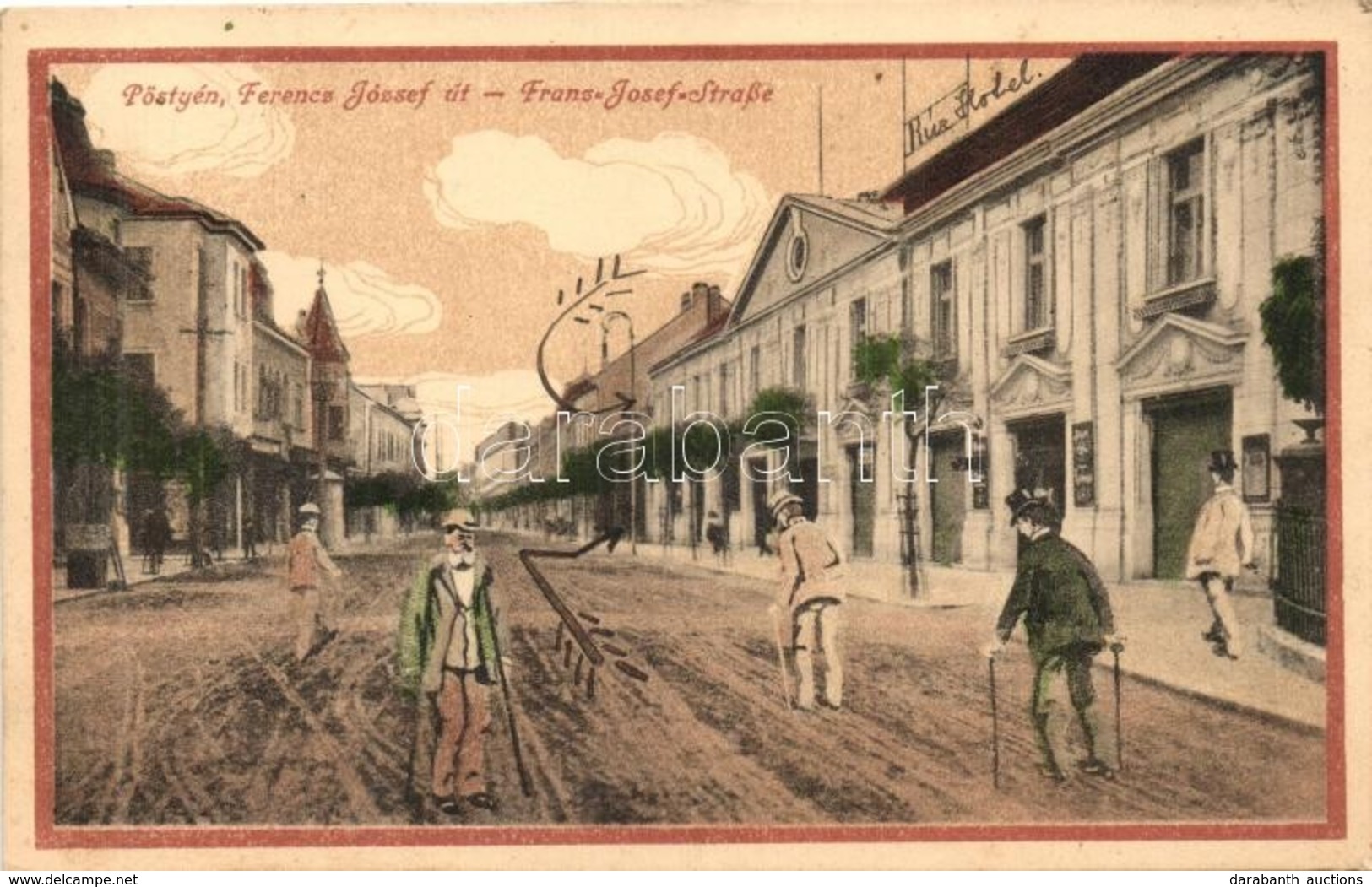 T2 Pöstyén, Piestany; Ferencz József út, Fürdő-szálló / Street, Spa - Sin Clasificación