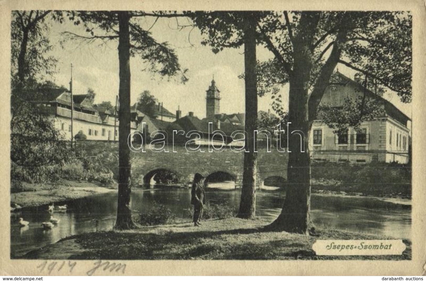 ** T2/T3 Szepesszombat, Georgenberg, Spisská Sobota; Templom, Híd. Kiadja Feitzinger Ede No. 217. / Church, Bridge (EK) - Non Classificati