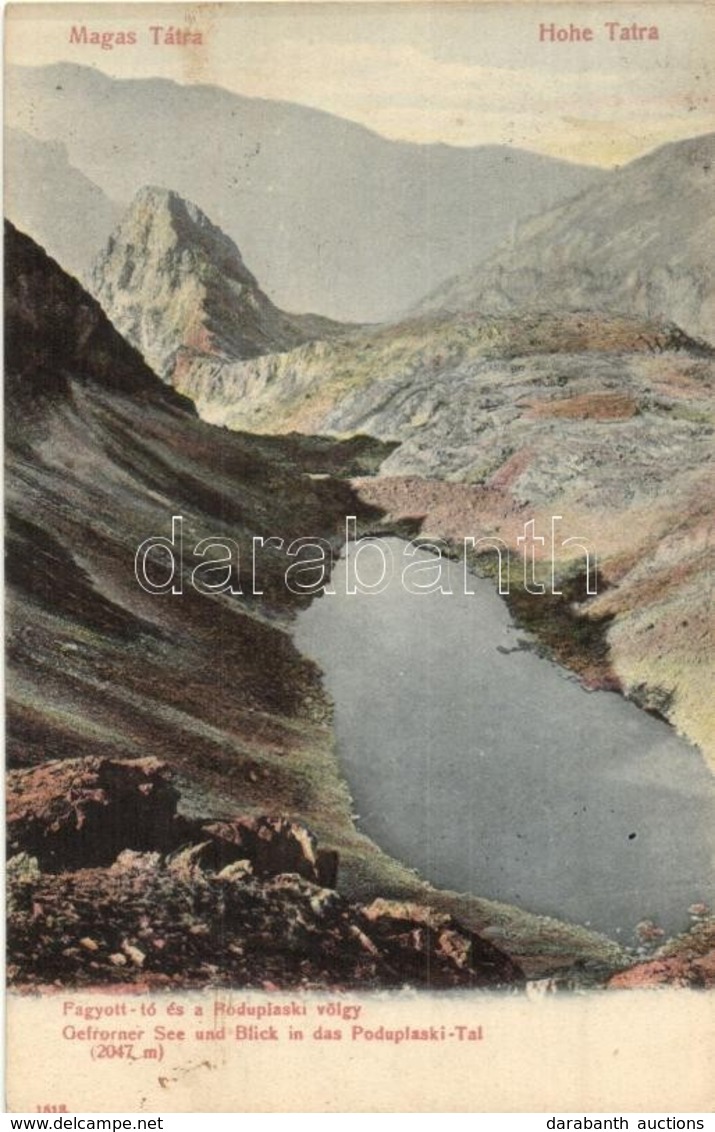 * T2/T3 1908 Tátra, Tatry; Fagyott-tó, Poduplaski-völgy / Lake, Valley - Sin Clasificación